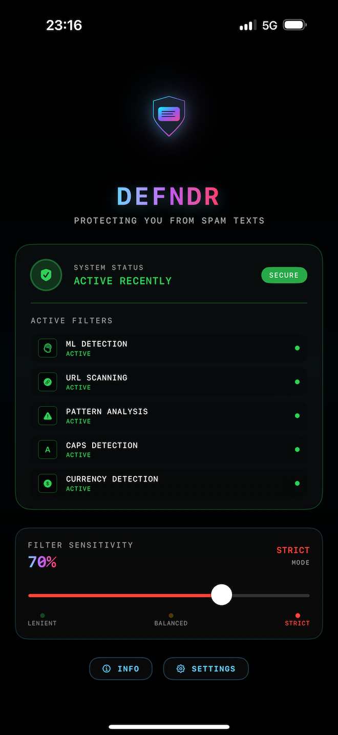 Defndr App Screenshot
